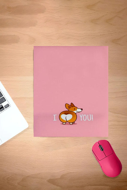 Dikdörtgen, Pembe Kare Komik Köpek Mouse Pad, Bilek Destekli Konforlu Bilgisayar Faresi Pedi