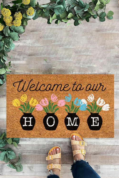 Çiçek, Saksıda Çiçekler, Welcome Home, İç Ve Dış Kapı Önü Paspası