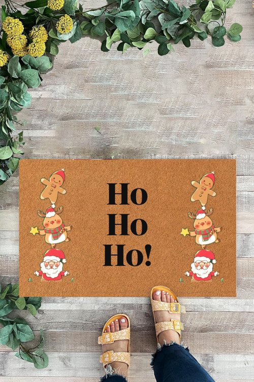 Yılbaşı Teması, Ho Ho Ho, Noel Baba, Kurabiye Adam, İç Ve Dış Dekoratif Paspas