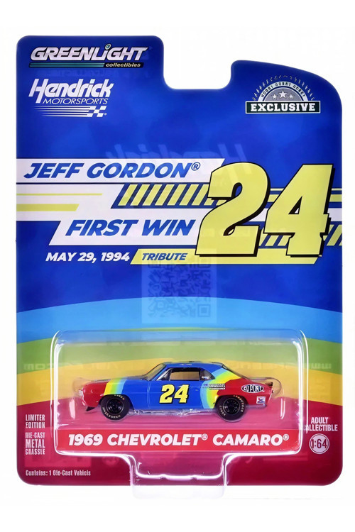 Greenlight 1/64 1969 Chevrolet Camaro - Jeff Gordon / Hendrick Motorsports First Win Tribute - May 2
