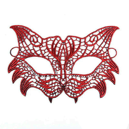 Kırmızı Dantelli Maske (8No)