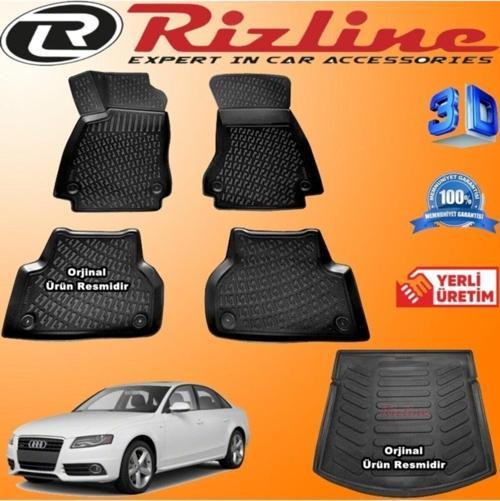 Audi A4 3d Paspas + 3d Bagaj Havuzu B8 2008-2014 Arası Siyah Set