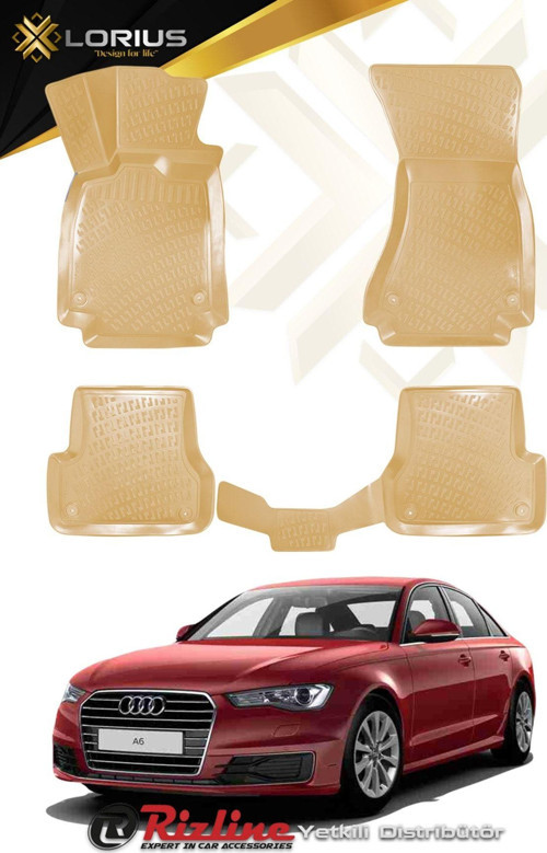 Audi A6 C7 2011-2014 Bej 3d Havuzlu Paspas