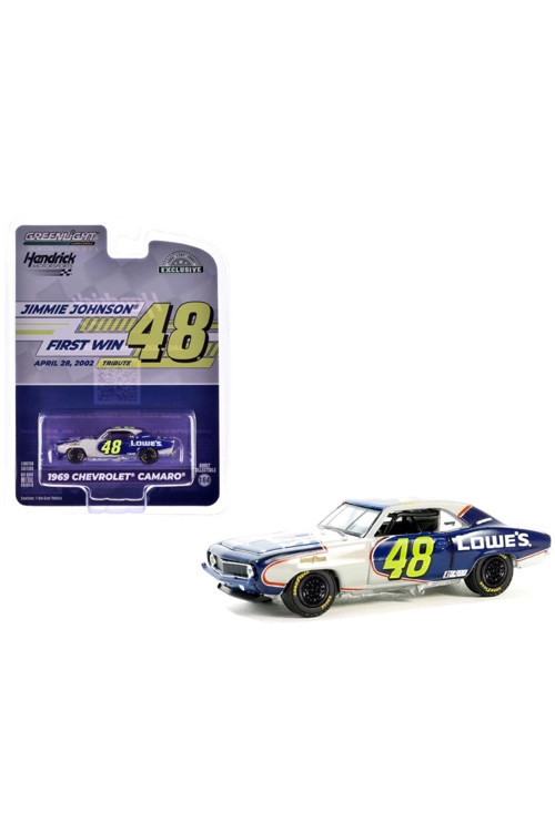 Greenlight 1/64 1969 Chevrolet Camaro - Jimmie Johnson / Hendrick Motorsports First Win Tribute Apri
