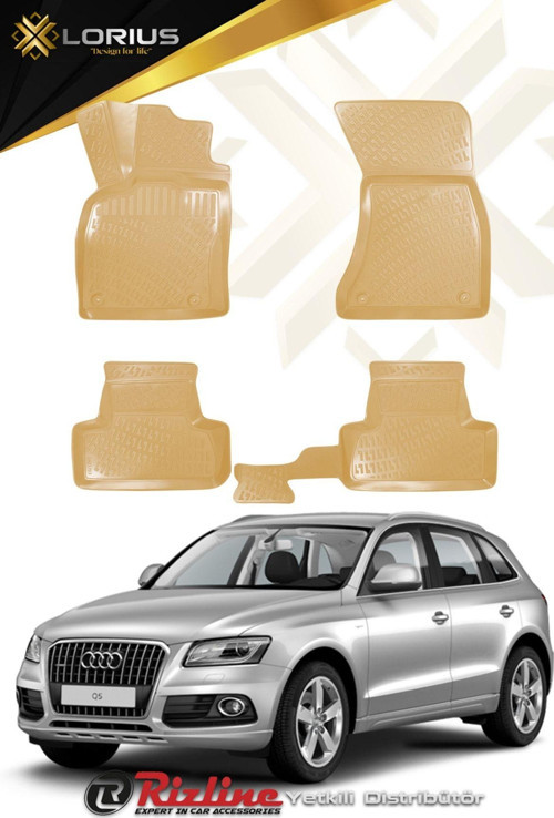 Audi Q5 2009-2017 Bej 3d Havuzlu Paspas