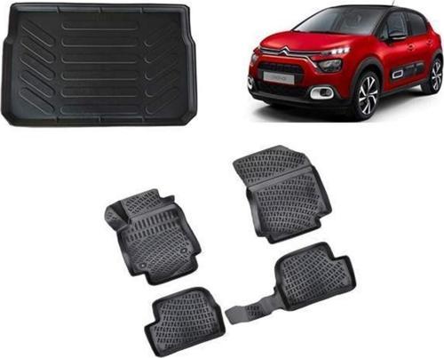 Citroen C3 2016 Sonrası 3d Paspas Siyah & Bagaj Havuzu Set Uyumlu