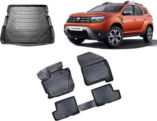 Dacia Duster 4x4 3d Paspas + 3d Bagaj Havuzu 2018 Sonrası Siyah Set Uyumlu