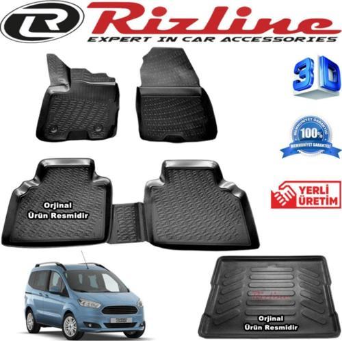 Ford Courier 3d Paspas + 3d Bagaj Havuzu 2014 - 2020 Arası Siyah Set