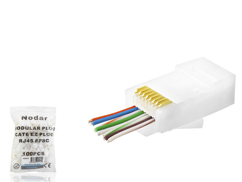 Büro Ev Ofis Network Bağlantısı için 100ADET Beyaz Cat6 Ez Rj45 Konnektör