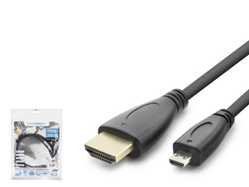 Büro Ev Ofis Cihazları için 150CM Siyah Hdmi To Micro Hdmi Kablo