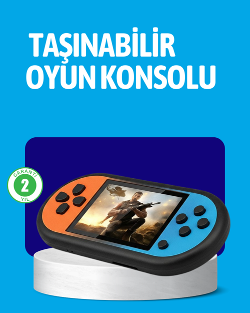 tekno Retro 520 Oyunlu Taşınabilir Konsol HD Ekran USB Şarjlı 2026