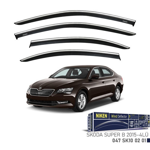 Skoda Superb Cam Rüzgarlığı Kromlu 4'Lü 2015+ Sonrası
