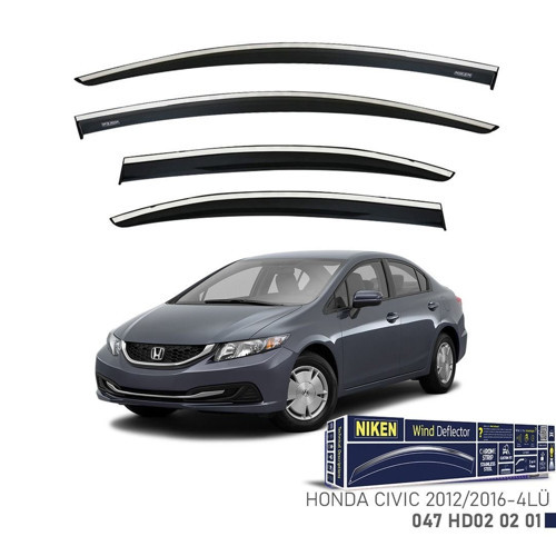 Honda Civic FB7 Cam Rüzgarlığı Kromlu 2012-2016 4'Lü