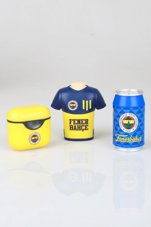 DEKOMUS İLE LİSANSLI FENERBAHÇE 3'LÜ KALEMTRAŞ SETİ SİLGİLİ FORMA TASARIMLI KALEMTRAŞ,AIRPODS KALEMTRAŞ VE COKE SİLGİLİ