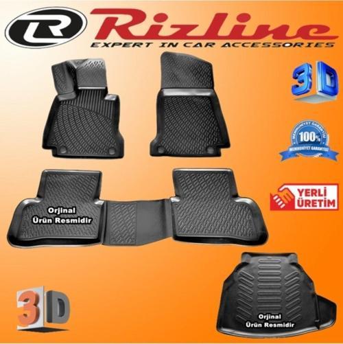 Mercedes C200 W205 3d Paspas+plastik Set 3d Bagaj Havuz 2014-2020 Arası Siyah Set