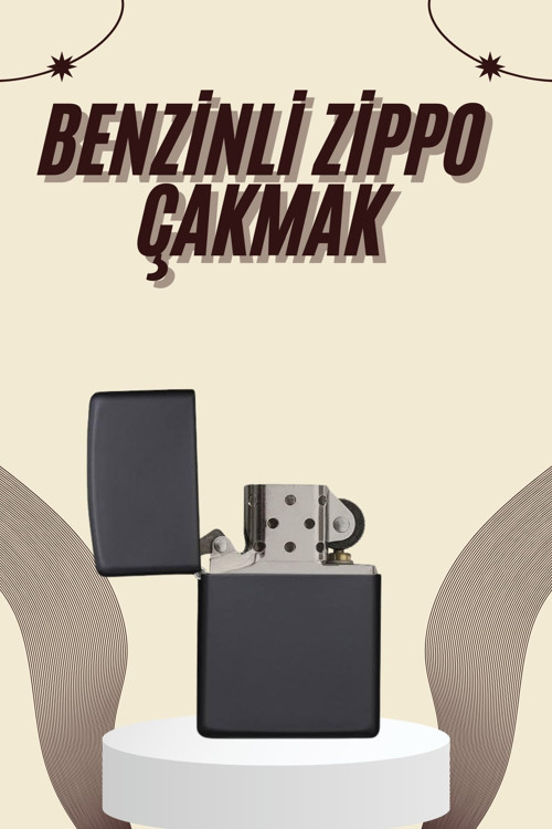 popüler Çakmak Parlak Siyah Benzinli Çakmak Cep Boy Doldurulabilir 2026