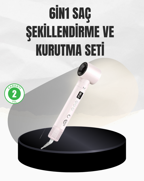 popüler 6 Başlıklı Hızlı Kurutma ve Bukle Şekillendirme Seti 2026