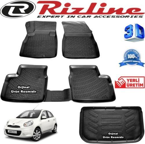 Nissan Micra 3d Paspas + 3d Bagaj Havuzu 2011 - 2016 Arası Siyah Set