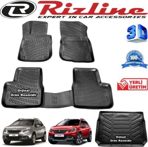 Peugeot 2008 3d Paspas + 3d Bagaj Havuzu 2013-2019 Arası Siyah