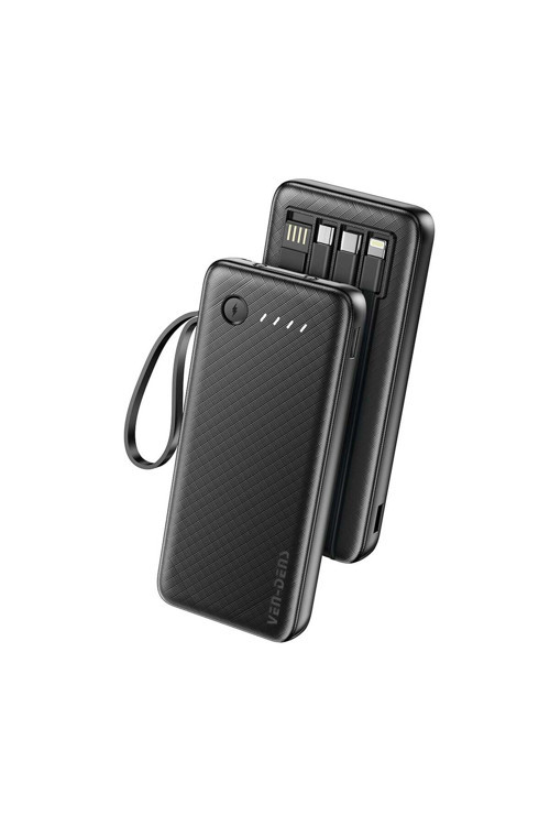 VD-PB059 Premium 20000mAh Dijital Powerbank 4 Dahili Kablo