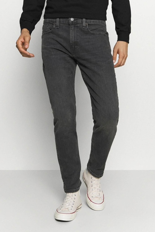 LSE 502 Pamuklu Yüksek Bel Tapered Fit Dar Paça Jeans Erkek Kot Pantolon A2088-0002 GRİ