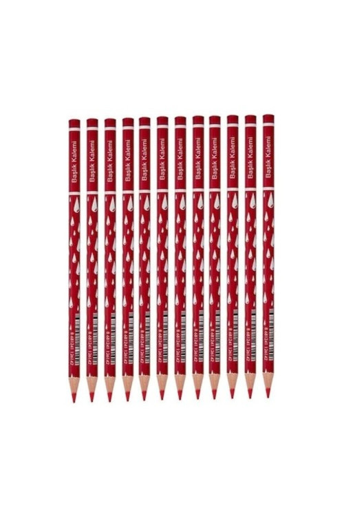 Faber Castel Faber-Castell Damla Desenli Başlık Kalemi Kırmızı 12'li