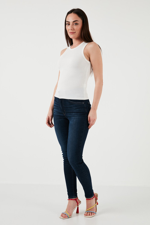 Mile High Süper Skinny Fit Yüksek Bel Jeans Bayan Kot Pantolon A9356-0001 LACİVERT