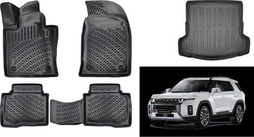 RİZLİNE SSANGYONG TORRES -ARACA ÖZEL ÜRETİM- 3D KAUÇUK HAVUZLU PASPAS VE BAGAJ HAVUZU SETİ