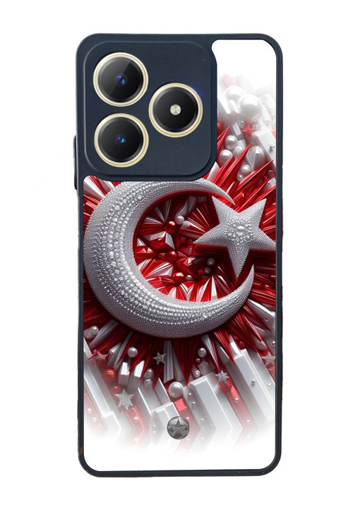 Realme C61 Uyumlu Baskılı,Mat Siyah,Yumuşak Silikon,Koruyucu,Şok Emici Kapak,Kılıf