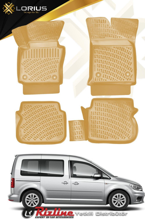 Volkswagen Caddy 2011-2014 Bej 3d Havuzlu Paspas
