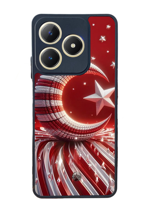 Realme C61 Uyumlu Baskılı,Mat Siyah,Yumuşak Silikon,Koruyucu,Şok Emici Kapak,Kılıf