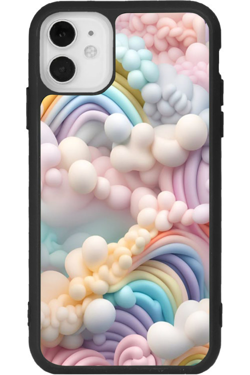 iPhone 11 Uyumlu Baskılı, Mat Siyah Renk, Yumuşak Silikon, Koruyucu, Şok Emici Kapak, Kılıf