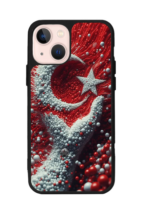 Apple İphone 13 Uyumlu Baskılı, Mat Siyah,Yumuşak Silikon,Koruyucu,Şok Emici Kapak,Kılıf