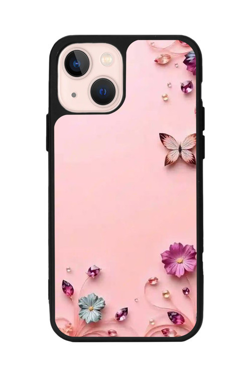 Apple İphone 13 Uyumlu Baskılı, Mat Siyah,Yumuşak Silikon,Koruyucu,Şok Emici Kapak,Kılıf