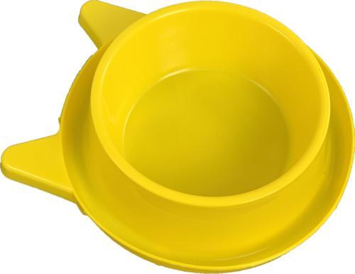 Plastik Kedi Kulaklı Mama ve Su Kabı 400 ML Sarı