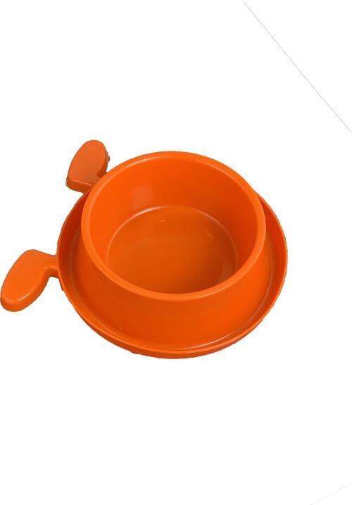 Plastik Köpek Kulaklı Mama ve Su Kabı 400 ML Turuncu