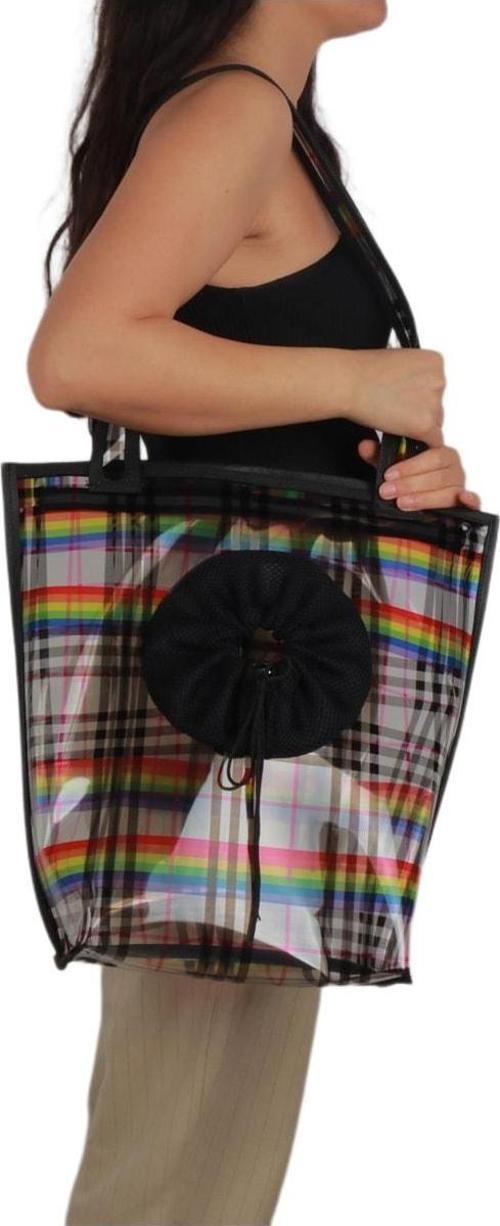 Omuz Askılı Şeffaf Kedi-köpek Taşıma Çantası 41*39*14 Cm 6 Kg Rainbow Gökkuşağı