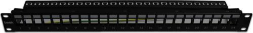 19&quot; 1U 24 port Modüler Patch Panel, Zırhlı/Shielded (Keystone Jacklar haricen temin edilme