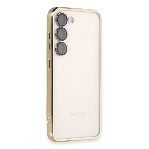 Samsung Galaxy S23 Kılıf Lensli Silikon - Gold