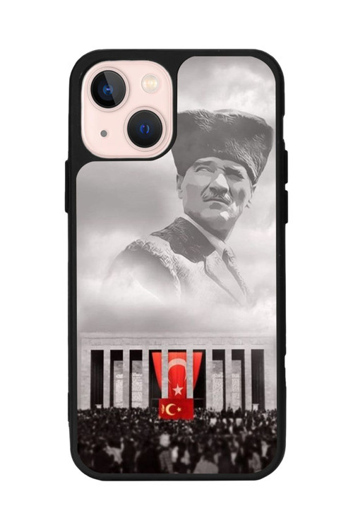 Apple İphone 13 Uyumlu Baskılı, Mat Siyah,Yumuşak Silikon,Koruyucu,Şok Emici Kapak,Kılıf