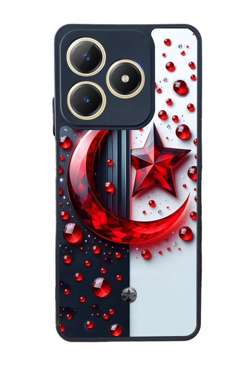 Realme C61 Uyumlu Baskılı,Mat Siyah,Yumuşak Silikon,Koruyucu,Şok Emici Kapak,Kılıf