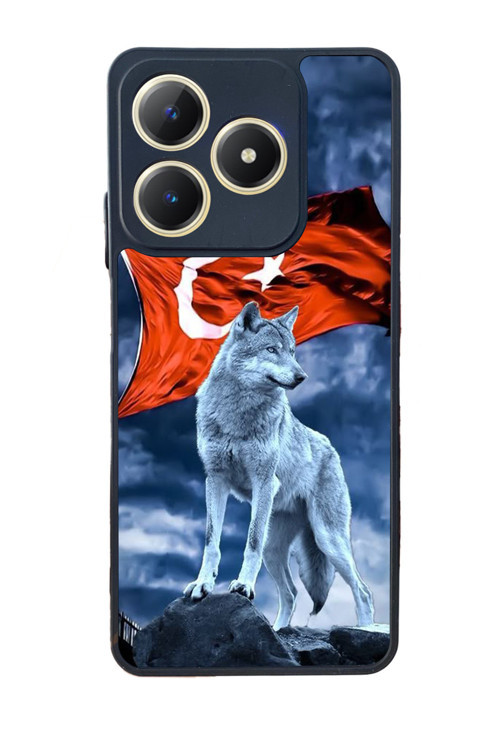 Realme C61 Uyumlu Baskılı,Mat Siyah,Yumuşak Silikon,Koruyucu,Şok Emici Kapak,Kılıf