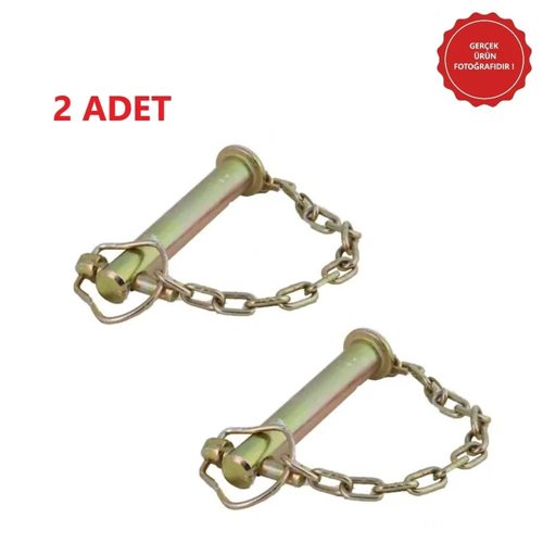 Zincirli Hidrolik Ortakol Pimi 13 cm-19 mm-2 Adet