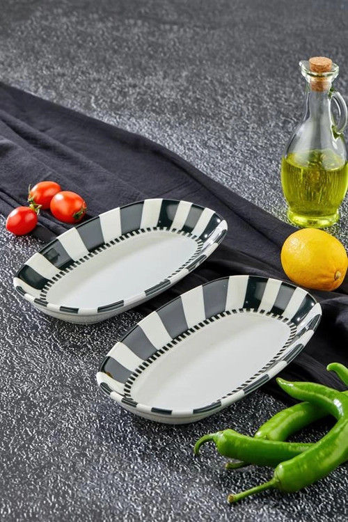 Cooker Porselen Kayık Tabak 2'li