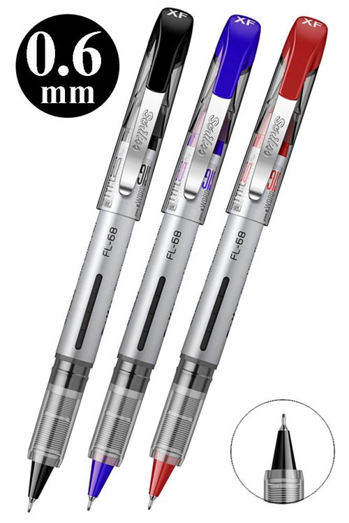 Mavi Kırmızı Siyah Pilot Kalem FL-68 3 Adet Scrikss Fine Liner Pilot Kalem 0.6mm Fineliner Uçlu Pilot Kalem Su Bazlı