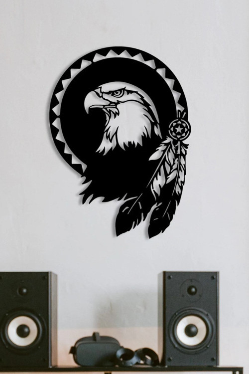 kartal Metal Tablo - Dekoratif Metal Duvar Tablosu - Beşiktaş Severlere Hediye - 48X65 Cm