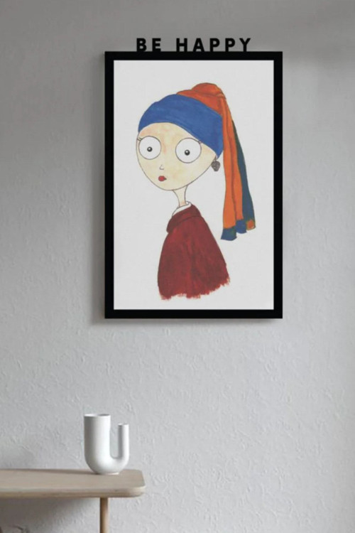 be Happy Metal Poster - Dekoratif Metal Duvar Tablosu - 40X63 Cm
