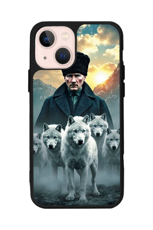 Apple İphone 13 Uyumlu Baskılı, Mat Siyah,Yumuşak Silikon,Koruyucu,Şok Emici Kapak,Kılıf