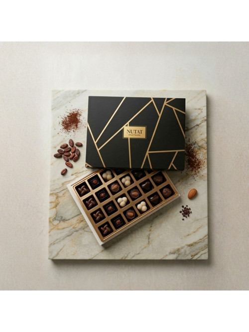 300G Spesiyal Hediye Çikolatası - Dubai Çikolatalı & Karışık Dolgulu Gurme Seçki/Gold Siyah