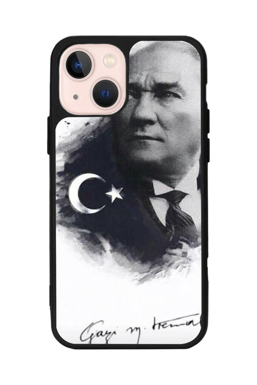 Apple İphone 13 Uyumlu Baskılı, Mat Siyah,Yumuşak Silikon,Koruyucu,Şok Emici Kapak,Kılıf